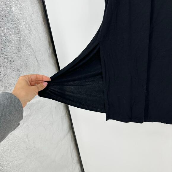 Eileen Fisher Womens Long Sleeve Tunic Top Size M Black Relaxed Soft Minimalist - Picture 4 of 10